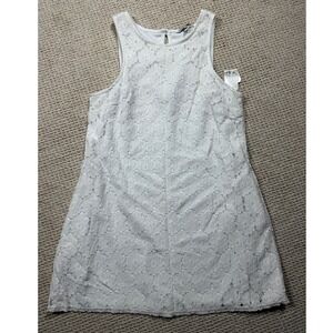 Speechless Mini Dress Womens XL White Lace Lined Peasant Boho embroider Sundress